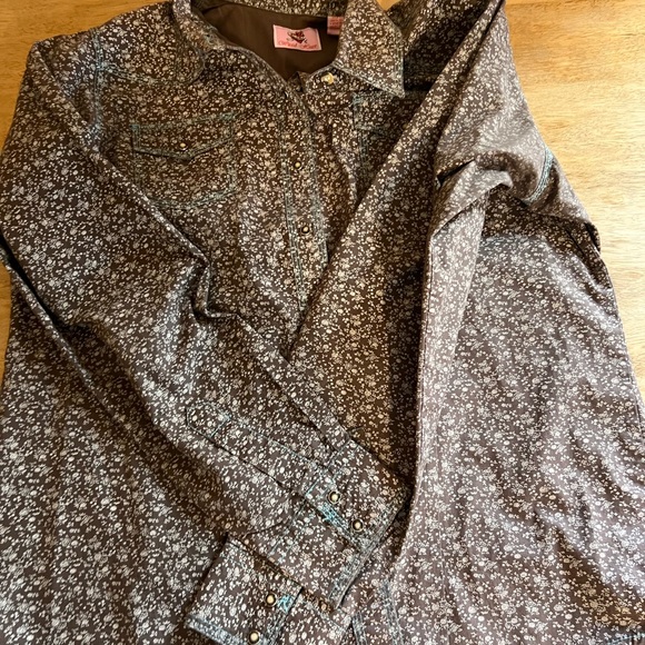 wired heart Other - Wired Heart Womens Sz Extra Large Western Pearl Snap Ranch Wear Blouse Shirt Top